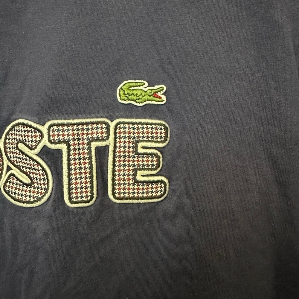 Lacoste Men’s Blue T-Shirt size X-Large Regular Fit raised “Lacoste” print logo - Picture 2 of 5